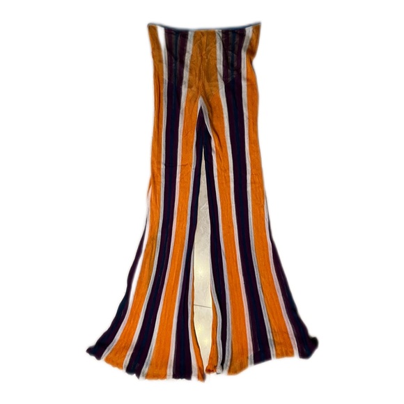 Missonistripe-pattern semi-sheer flared trousers Sz 40 IT